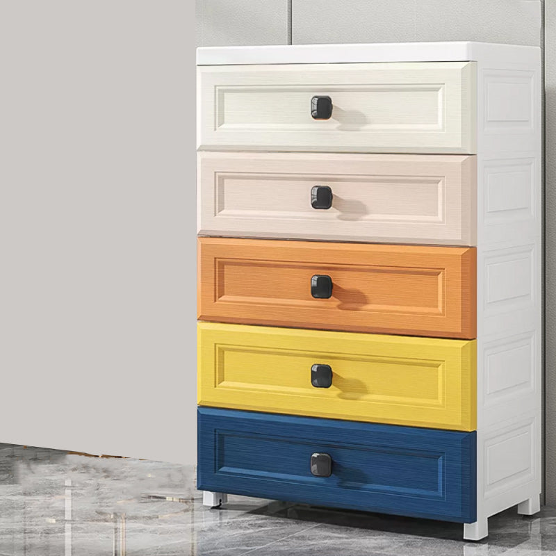 Modern Style Non-Hanging Armoire Plastic Home Storage Cabinet with Drawers