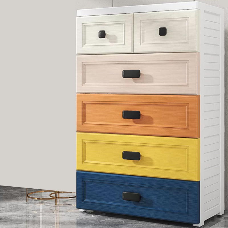 Modern Style Non-Hanging Armoire Plastic Home Storage Cabinet with Drawers
