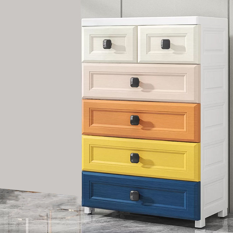 Modern Style Non-Hanging Armoire Plastic Home Storage Cabinet with Drawers