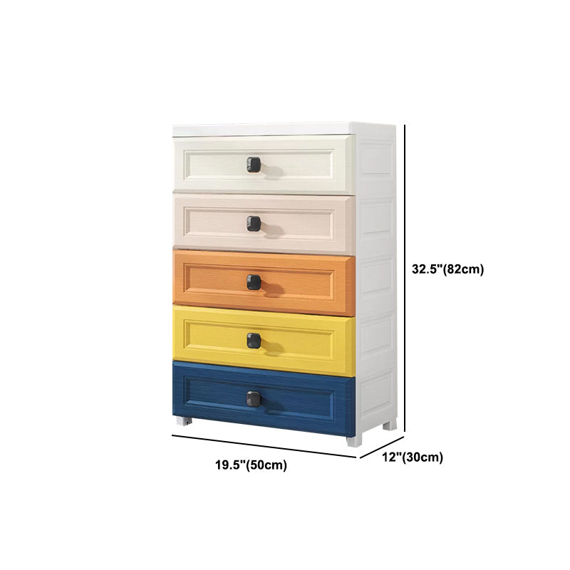 Modern Style Non-Hanging Armoire Plastic Home Storage Cabinet with Drawers