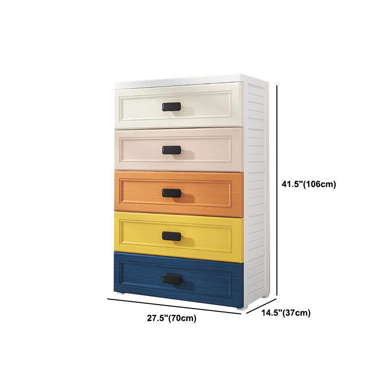 Modern Style Non-Hanging Armoire Plastic Home Storage Cabinet with Drawers