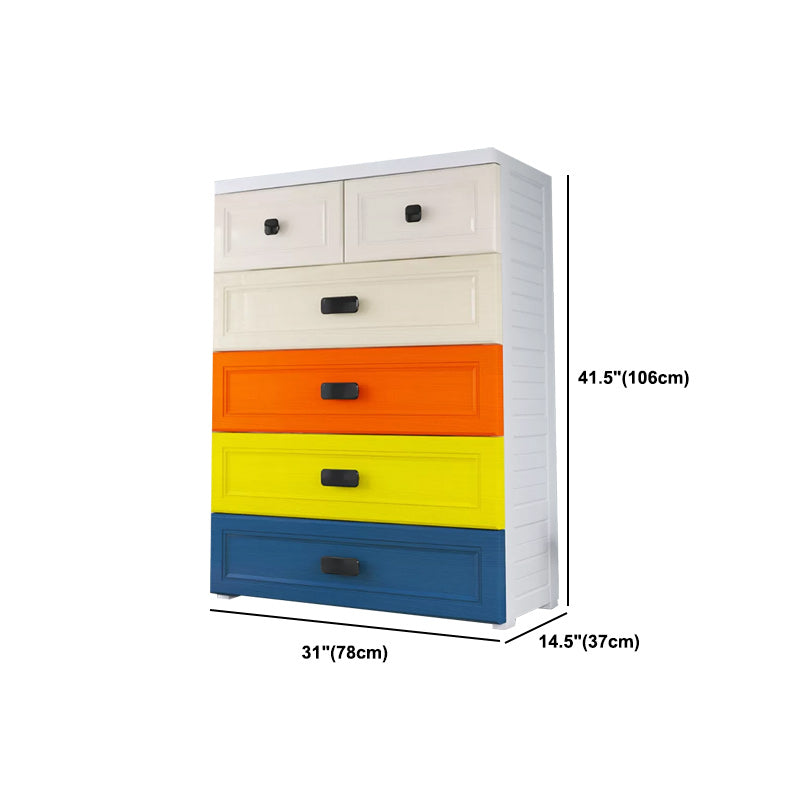 Modern Style Non-Hanging Armoire Plastic Home Storage Cabinet with Drawers