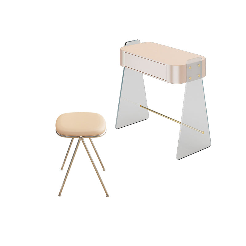 Contemporary 1 Drawer Makeup Vanity Desk Wood and Acrylic Dressing Table