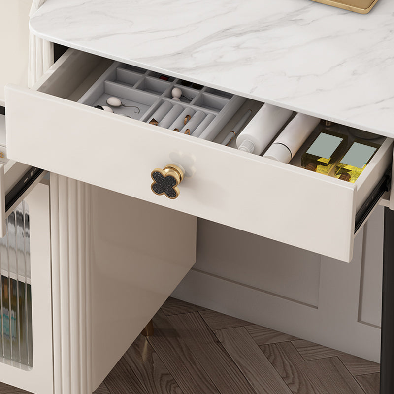 Contemporary Vanity Dressing Table Slate Top Make-up Vanity with Drawer
