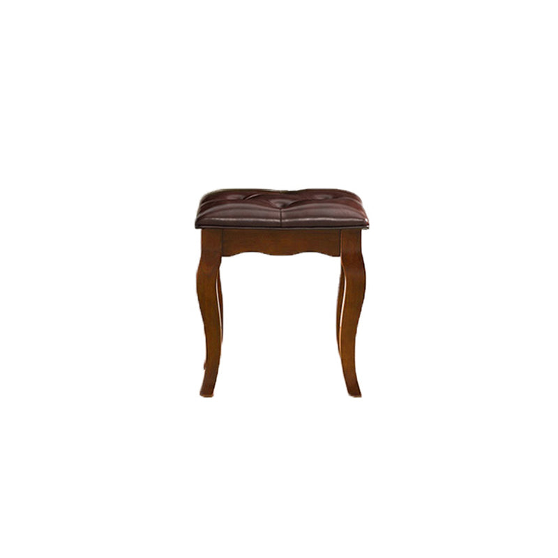 Traditional Flip-Top Vanity Dressing Table Wooden Makeup Vanity Set