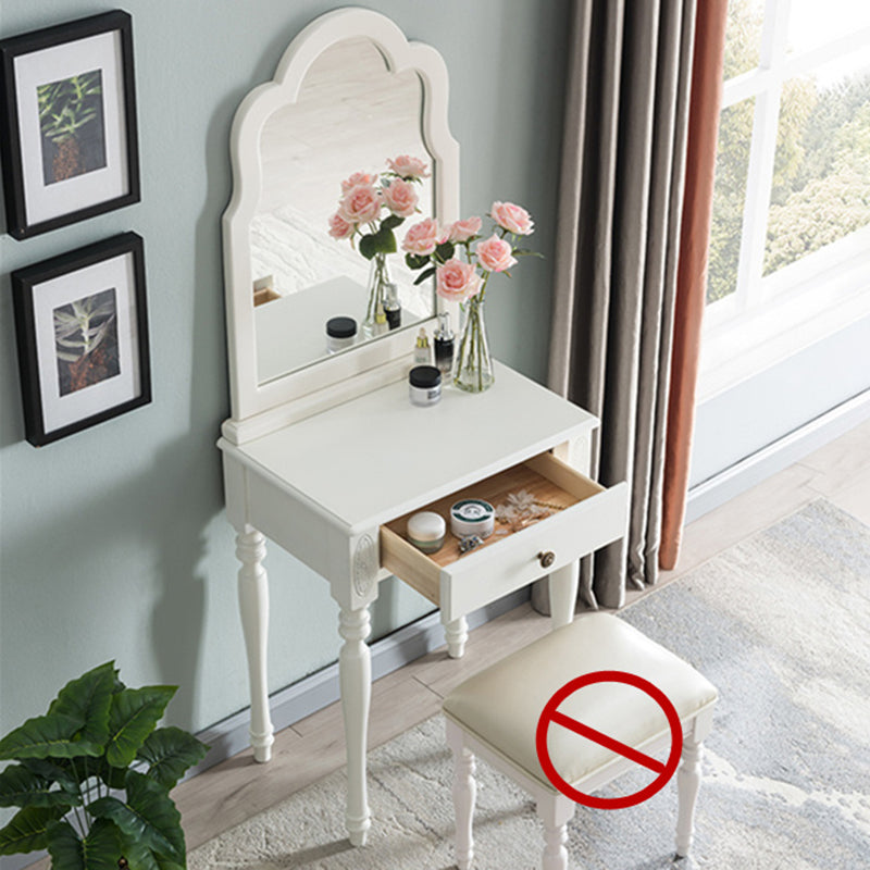 Traditional Wooden Vanity Makeup Table Set 1 Drawers Dressing Table with Mirror