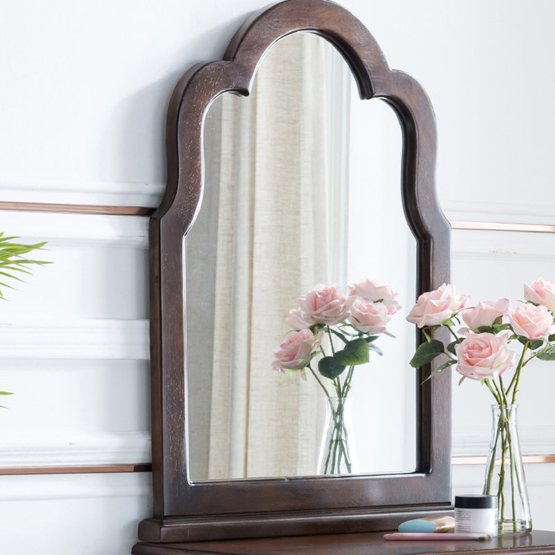 Traditional Wooden Vanity Makeup Table Set 1 Drawers Dressing Table with Mirror