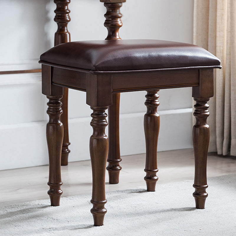 Traditional Wooden Vanity Makeup Table Set 1 Drawers Dressing Table with Mirror