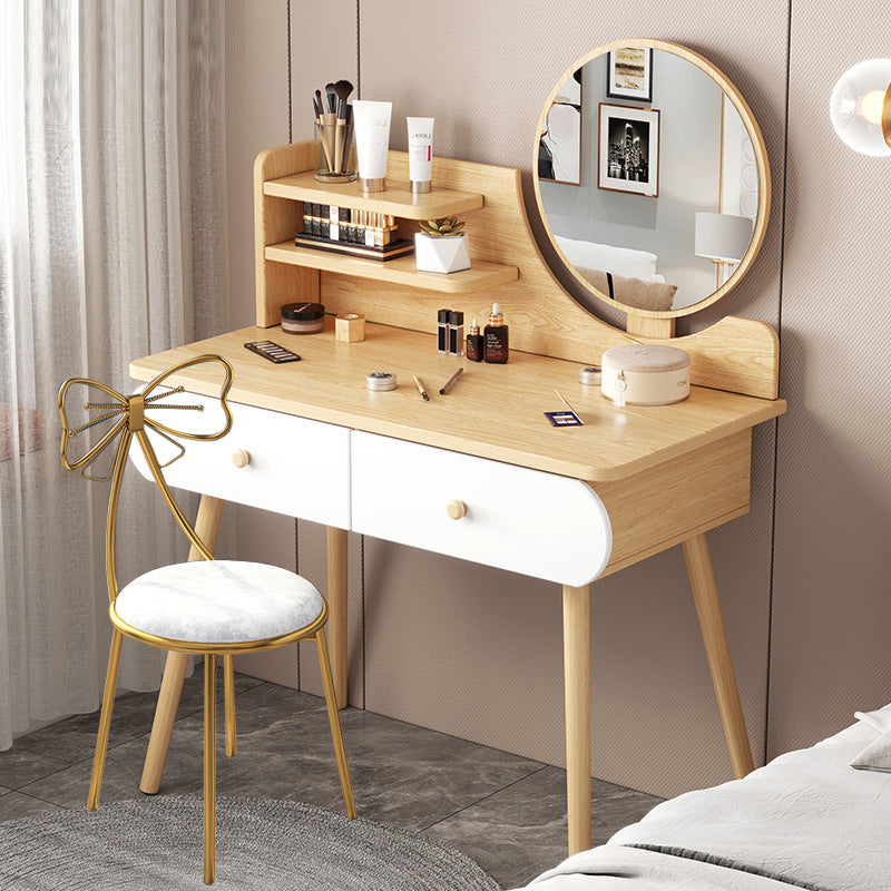 Modern Makeup Vanity Desk with Mirror and Storage Shelves 47.25" for Bedroom