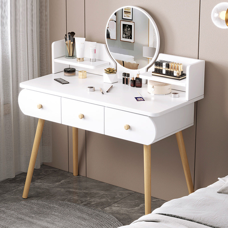 Modern Makeup Vanity Desk with Mirror and Storage Shelves 47.25" for Bedroom