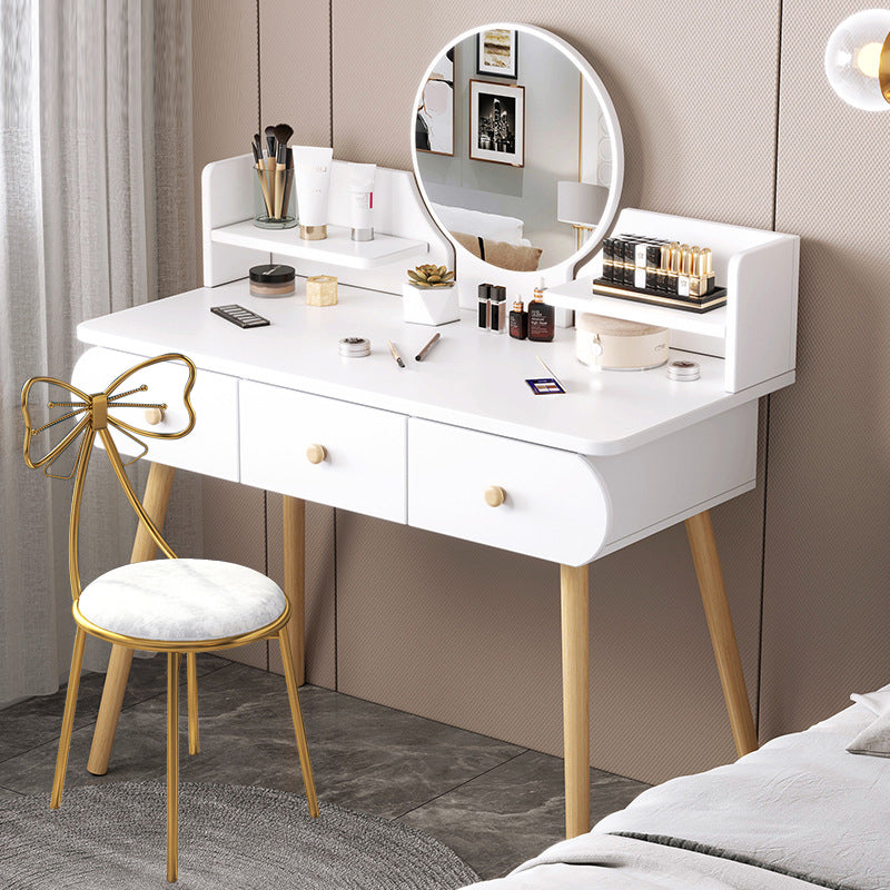 Modern Makeup Vanity Desk with Mirror and Storage Shelves 47.25" for Bedroom