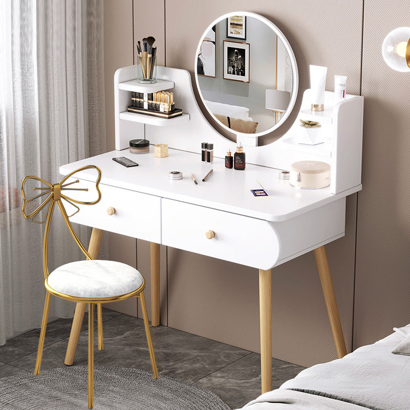 Modern Makeup Vanity Desk with Mirror and Storage Shelves 47.25" for Bedroom