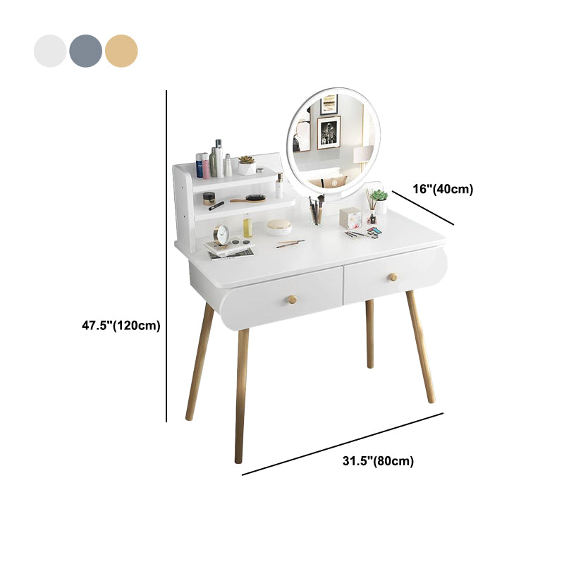 Modern Makeup Vanity Desk with Mirror and Storage Shelves 47.25" for Bedroom