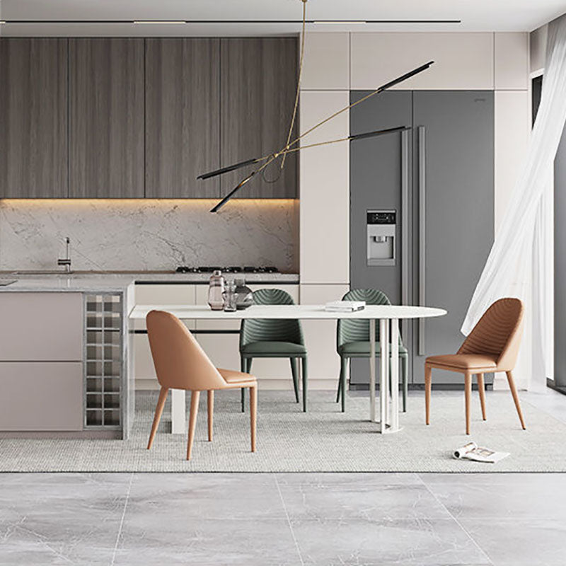 Stone Dining Room Collection Contemporary Double Pedestal Dining Table for Home