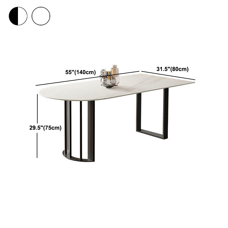 Stone Dining Room Collection Contemporary Double Pedestal Dining Table for Home