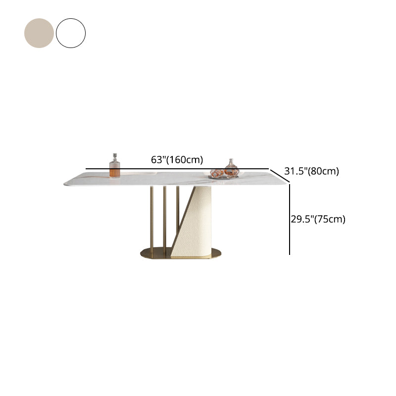 Gold Pedestal Casual Dining Table Traditional Luxury Rectangle Dining Table