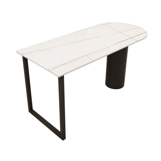Free Form Sintered Stone Dining Table Modern Dining Table with Double Pedestal for Home