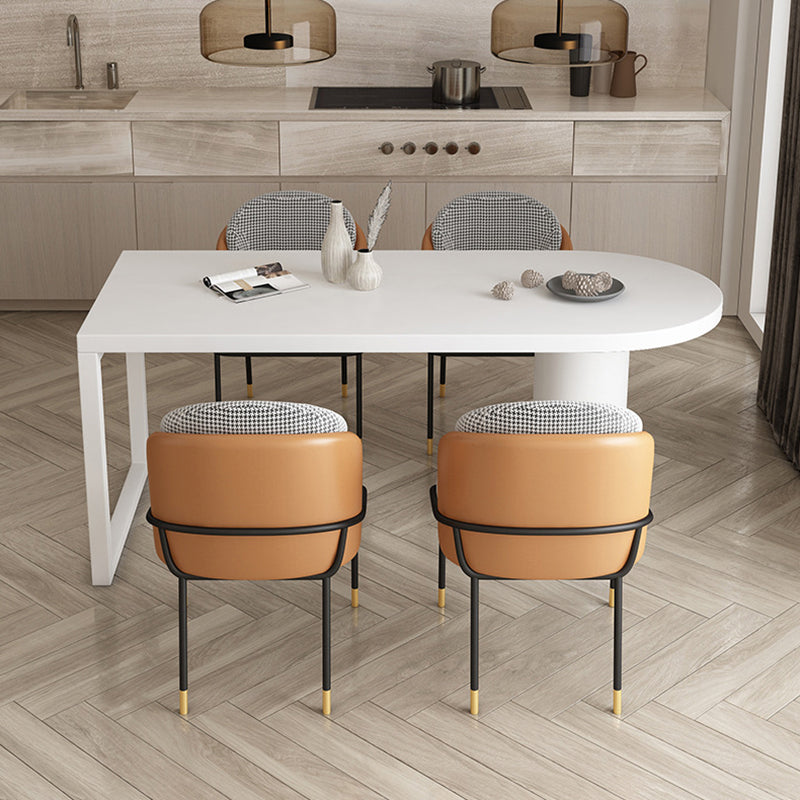 Free Form Sintered Stone Dining Table Modern Dining Table with Double Pedestal for Home