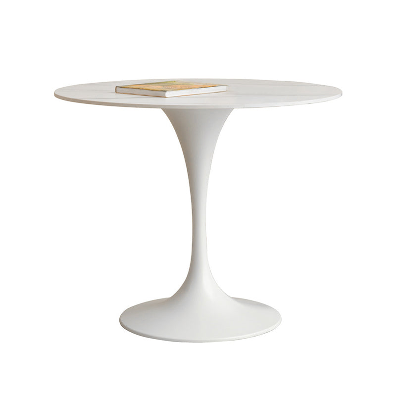 Modern Style Round Dining Table Tulip Home Table with Metal Base