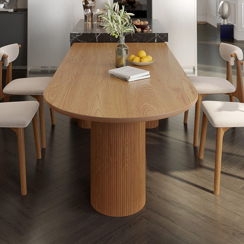 Solid Wood Top Dining Table Modern Dining Table with 4 Pine Wood Legs