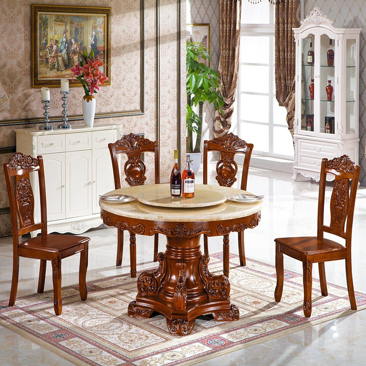 White Stone Top Dining Table Round Dining Table with Pedestal Base