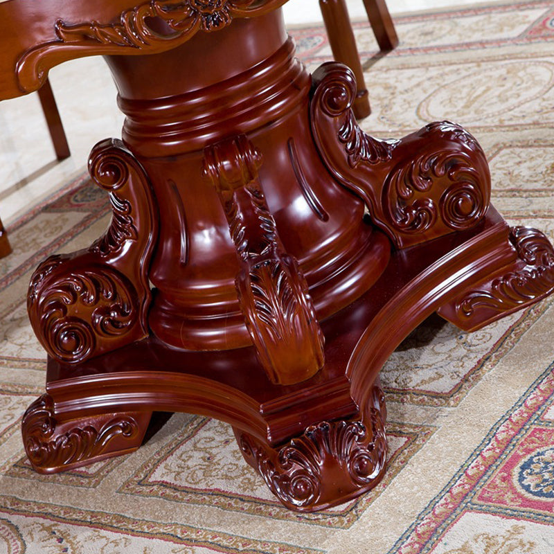 White Stone Top Dining Table Round Dining Table with Pedestal Base