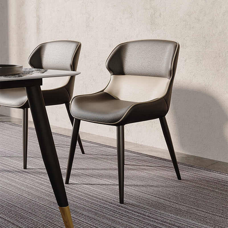 Brasserie Contemporary Faux Leather Dining Chair Parsons Chair in Matte Finish