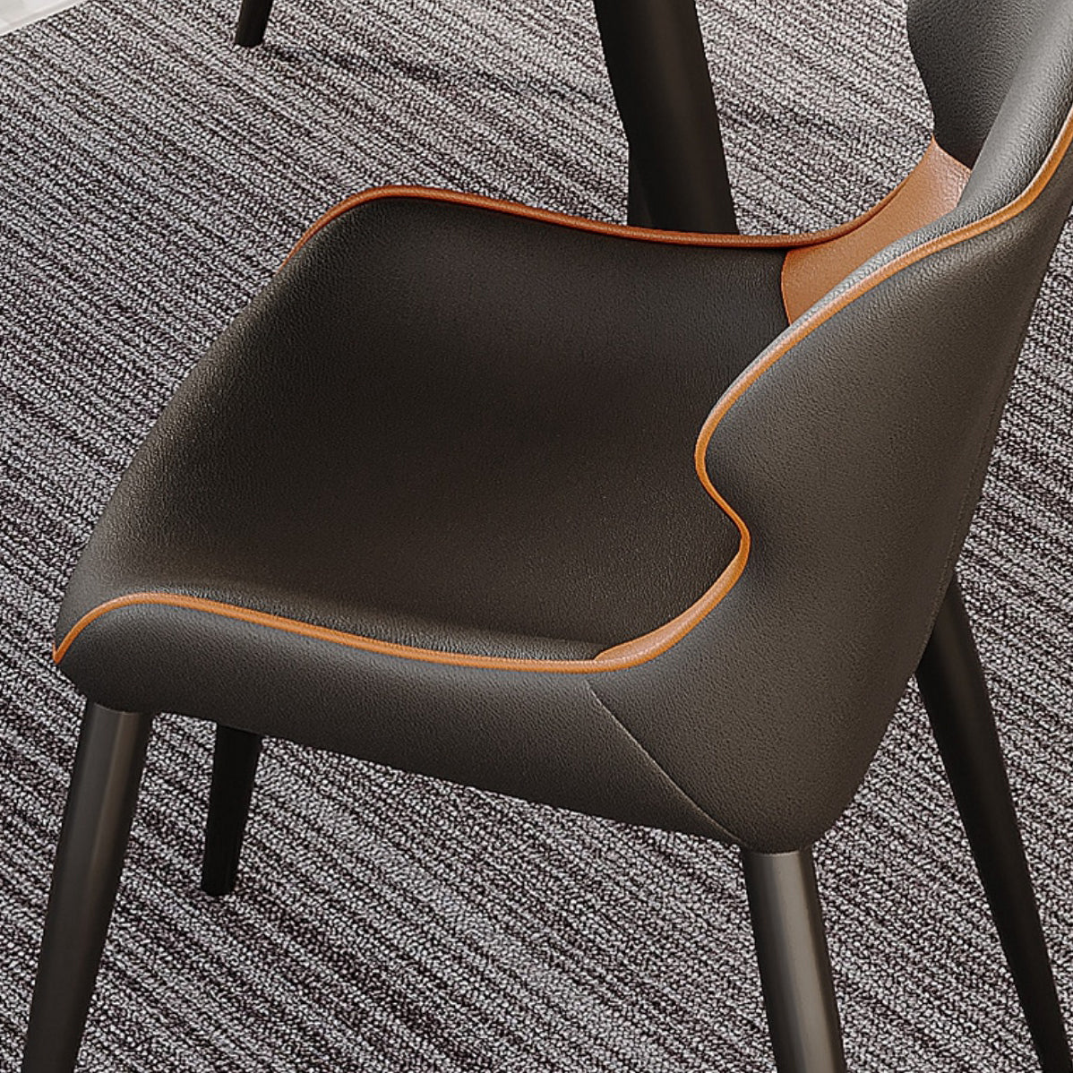 Brasserie Contemporary Faux Leather Dining Chair Parsons Chair in Matte Finish