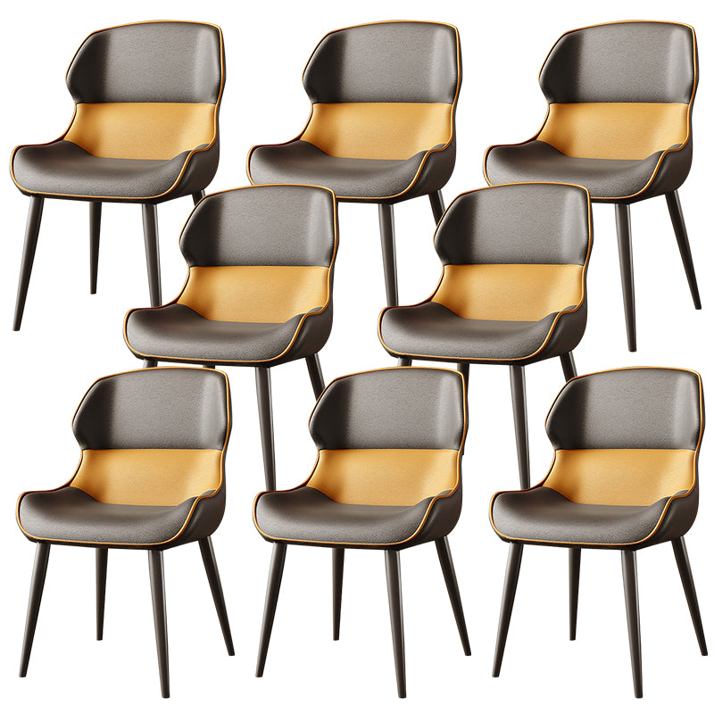 Brasserie Contemporary Faux Leather Dining Chair Parsons Chair in Matte Finish