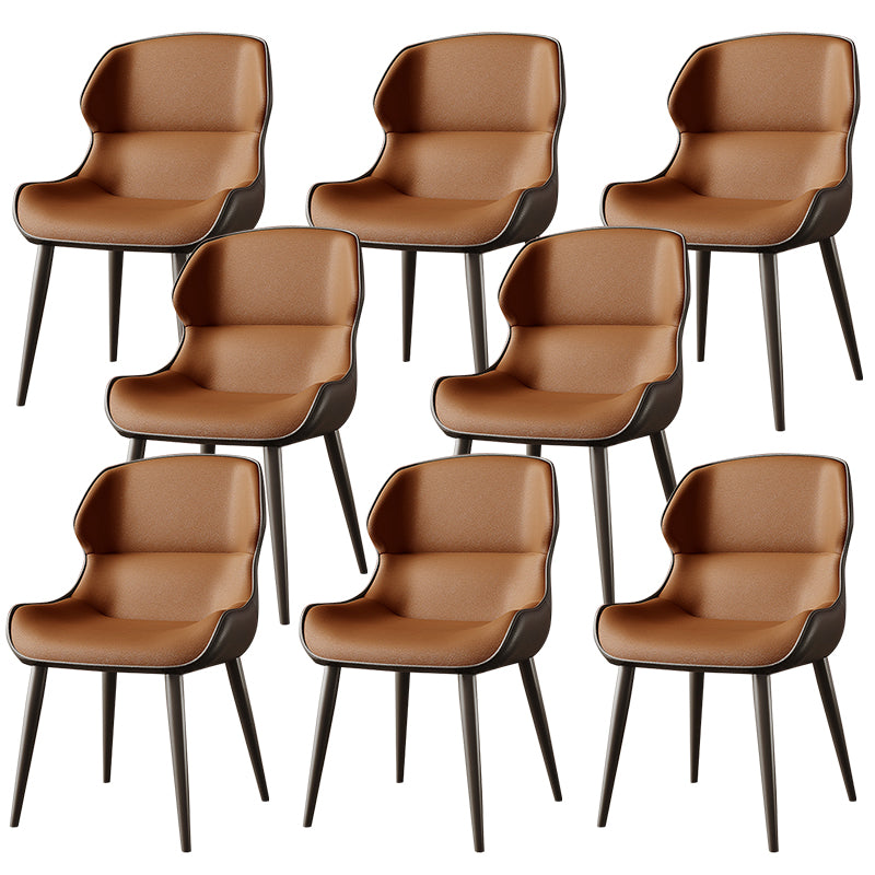 Brasserie Contemporary Faux Leather Dining Chair Parsons Chair in Matte Finish