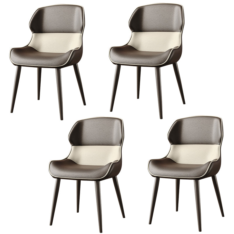 Brasserie Contemporary Faux Leather Dining Chair Parsons Chair in Matte Finish