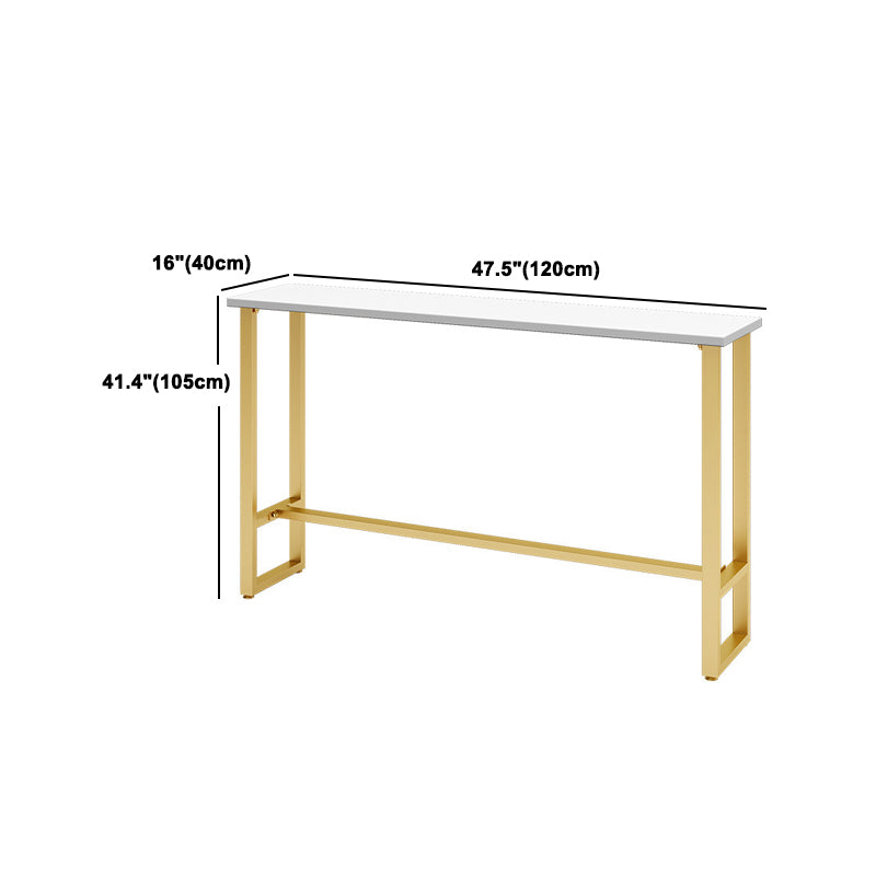 1/4 Pieces Glam Style Bar Table Set Rectangle Bistro Set with White Faux Marble Top