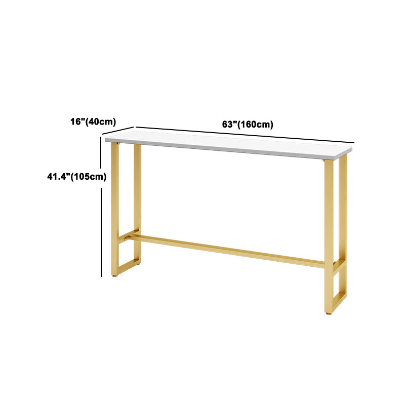 1/4 Pieces Glam Style Bar Table Set Rectangle Bistro Set with White Faux Marble Top