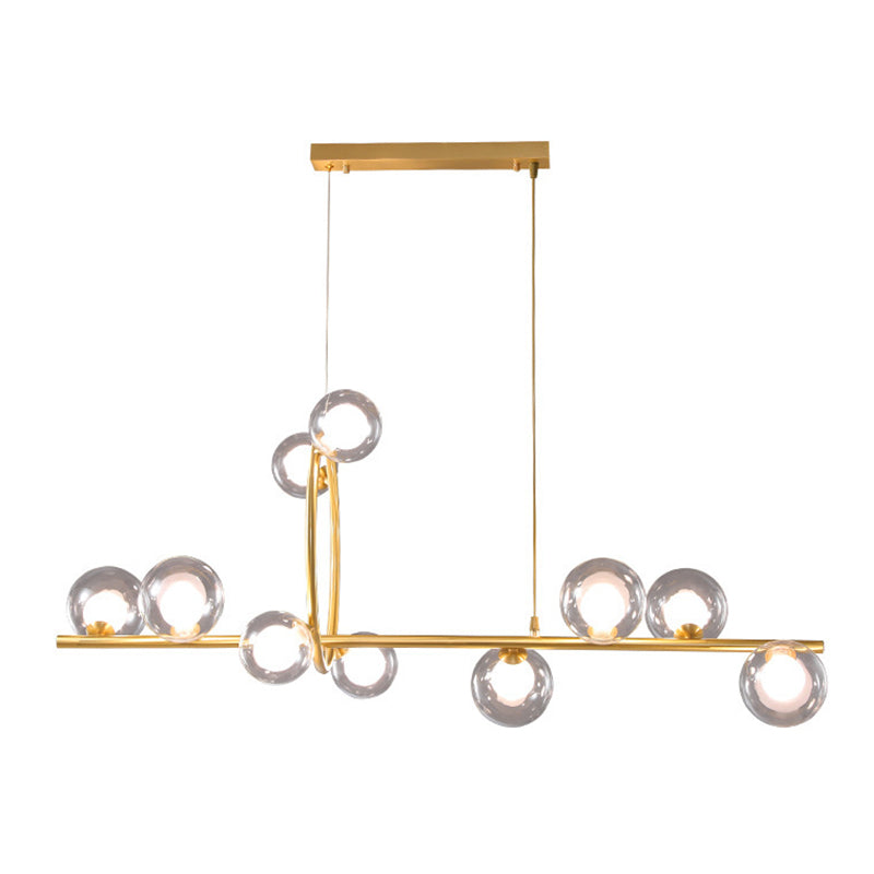 Modern Creative Style Hanging Lamp Gold Glass Island Light Fixture for Dining Room