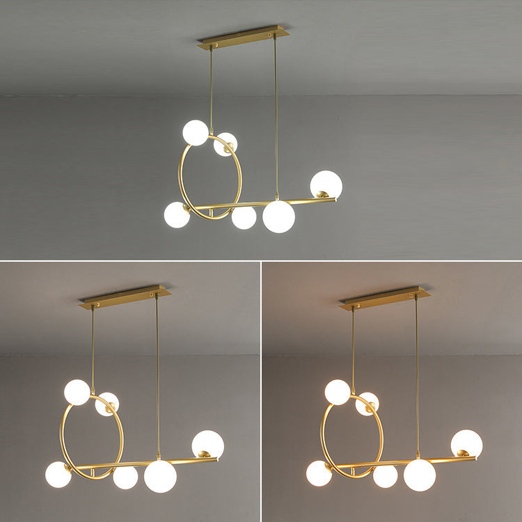 Modern Creative Style Hanging Lamp Gold Glass Island Light Fixture for Dining Room