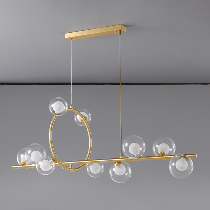 Modern Creative Style Hanging Lamp Gold Glass Island Light Fixture for Dining Room