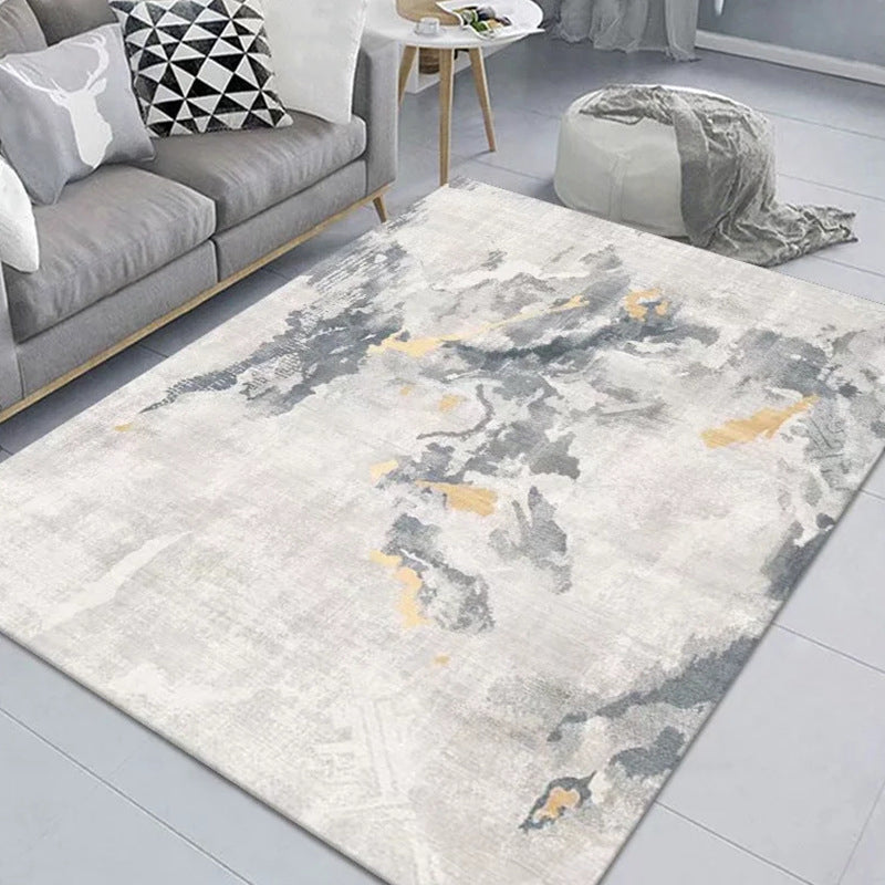 Stylish Abstract Carpet Simple Indoor Rug Polyester Stain Resistant Carpet for Home Decor