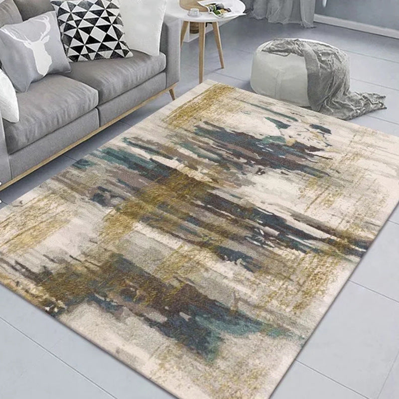 Stylish Abstract Carpet Simple Indoor Rug Polyester Stain Resistant Carpet for Home Decor