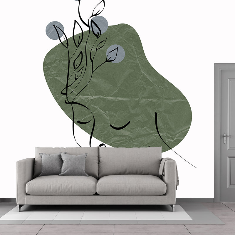 Illustration Environment Friendly Mural Wallpaper Line Art Bedroom Wall Mural