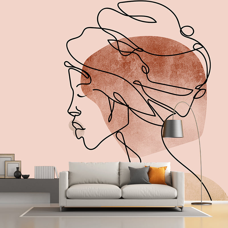 Illustration Environment Friendly Mural Wallpaper Line Art Bedroom Wall Mural