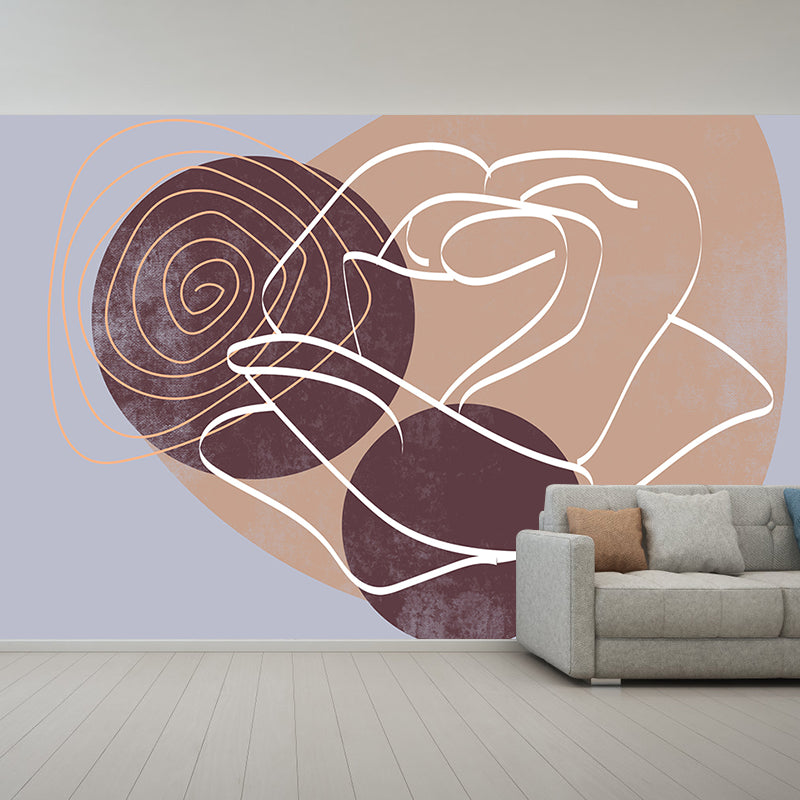 Abstract Pattern Mildew Resistant Wallpaper Bohemian Style Sleeping Room Wall Mural