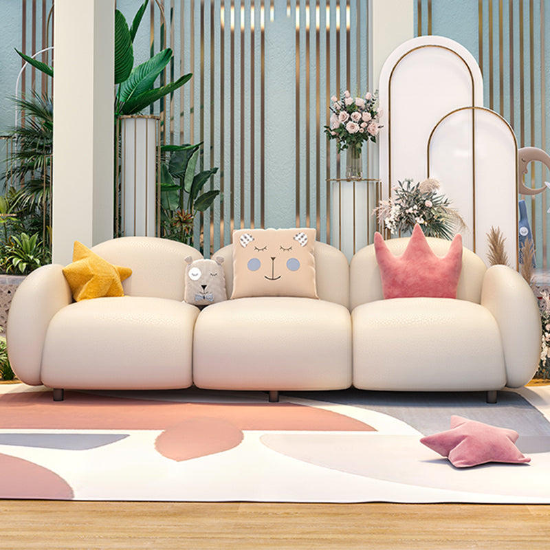 33.46" W x 27.55" H Faux Leather Square Arm Sofa Contemporary Standard Sofa