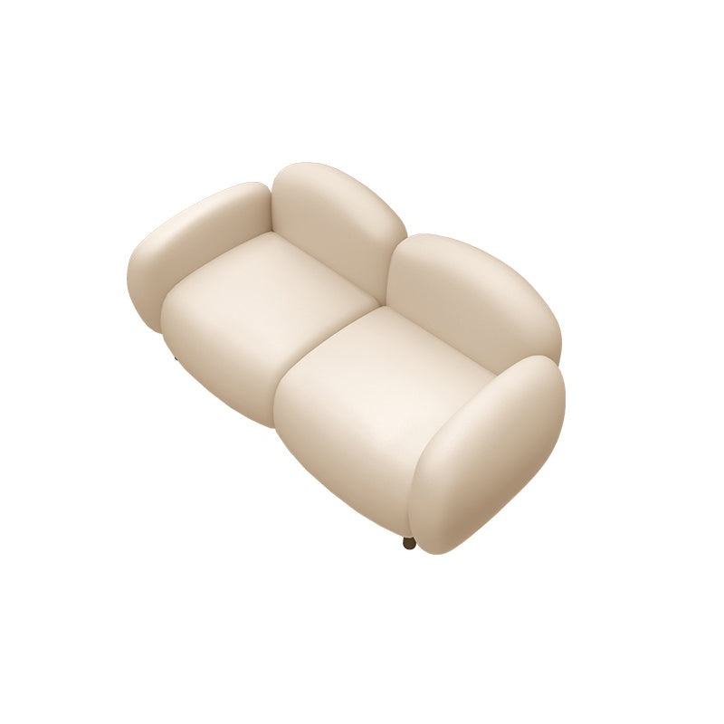 33.46" W x 27.55" H Faux Leather Square Arm Sofa Contemporary Standard Sofa