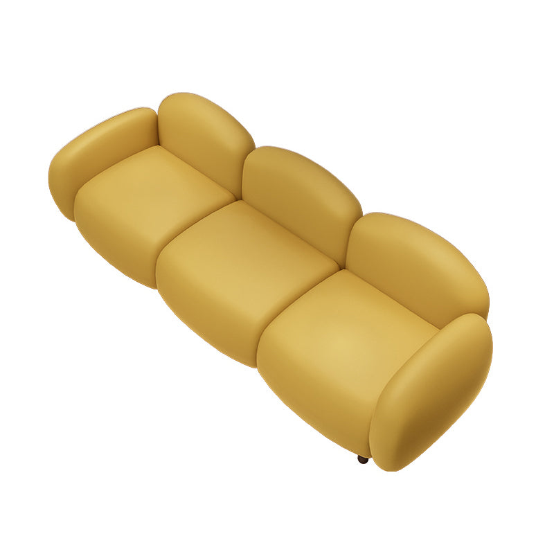 33.46" W x 27.55" H Faux Leather Square Arm Sofa Contemporary Standard Sofa