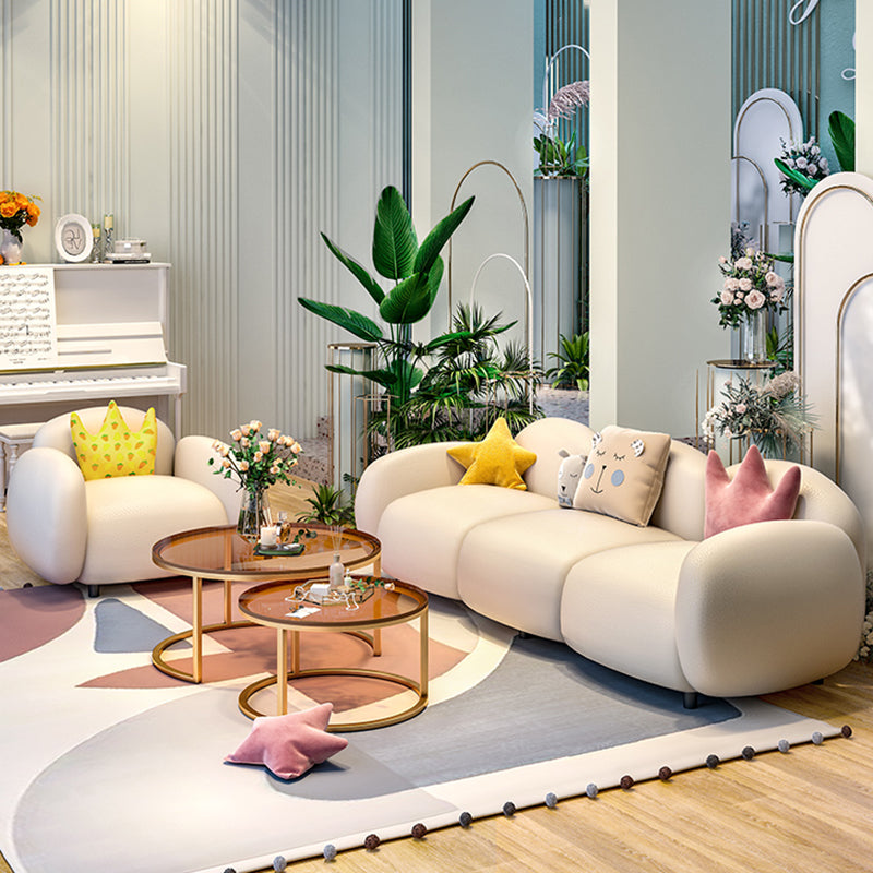 33.46" W x 27.55" H Faux Leather Square Arm Sofa Contemporary Standard Sofa