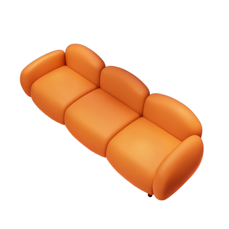 33.46" W x 27.55" H Faux Leather Square Arm Sofa Contemporary Standard Sofa