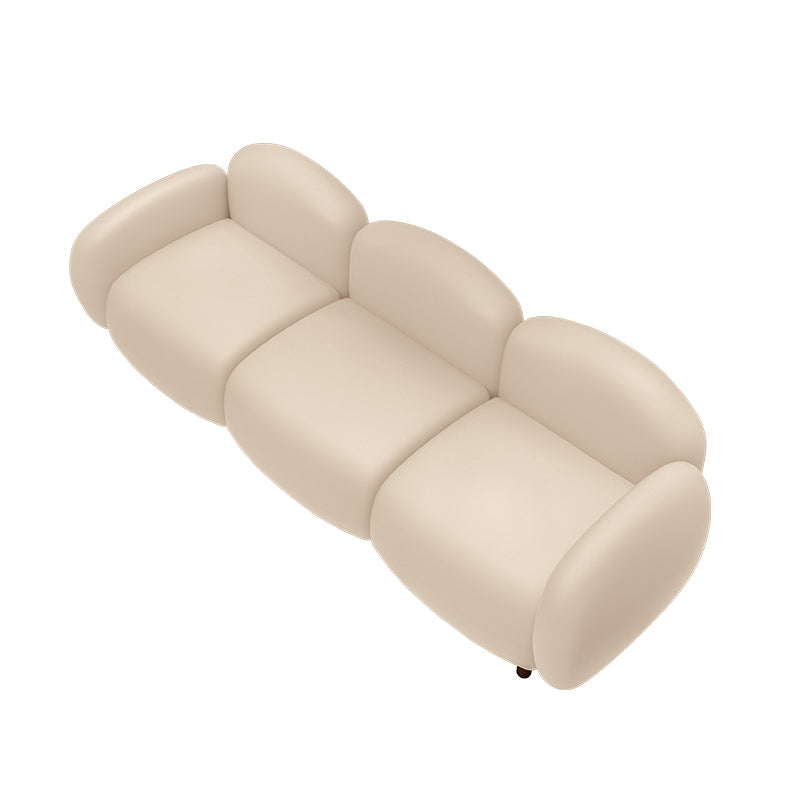 33.46" W x 27.55" H Faux Leather Square Arm Sofa Contemporary Standard Sofa