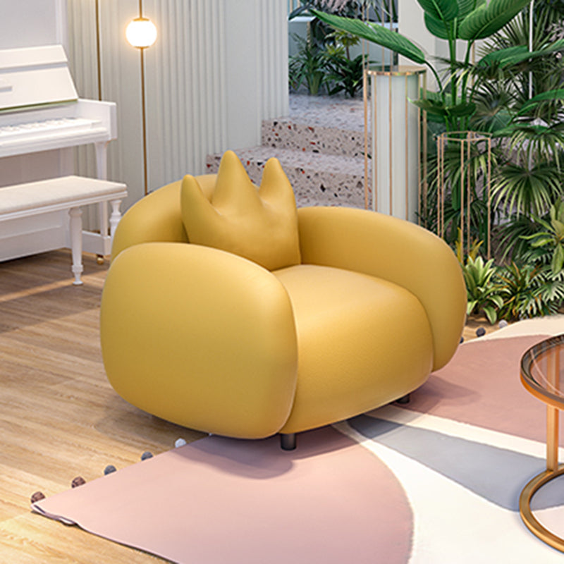 33.46" W x 27.55" H Faux Leather Square Arm Sofa Contemporary Standard Sofa