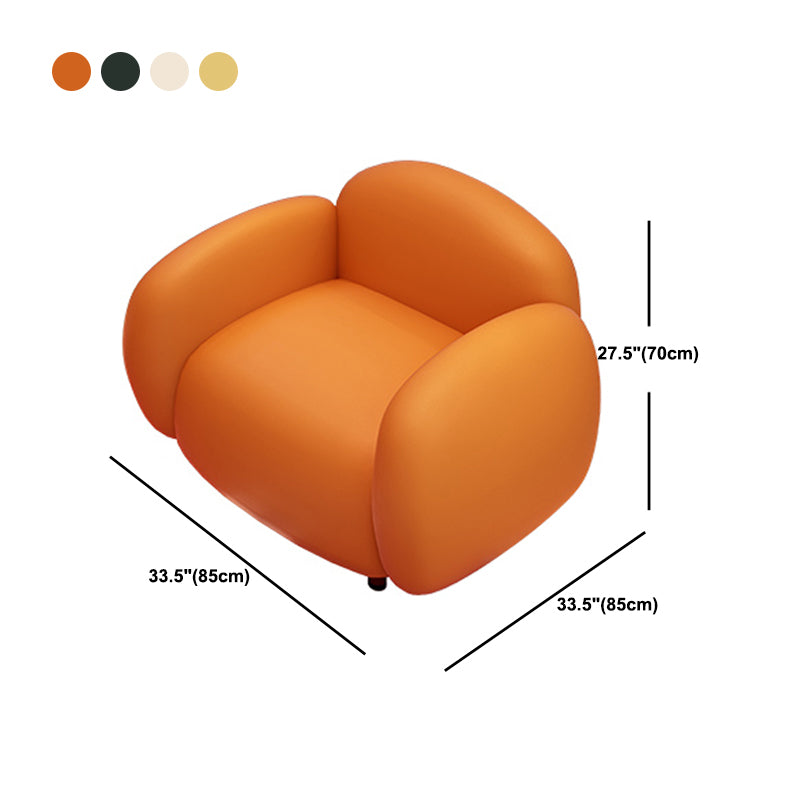 33.46" W x 27.55" H Faux Leather Square Arm Sofa Contemporary Standard Sofa