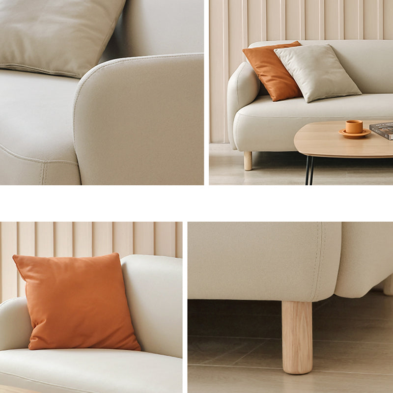 Stain Resistant Faux Leather Sofa Contemporary Standard Sofa for Living Room